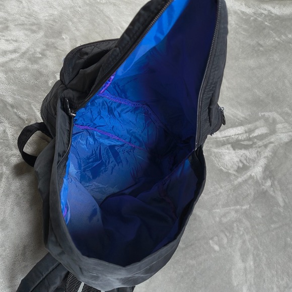 Vintage United Colors Of Benetton Backpack Black Embroidered Quilted 80s 90s Bag - Picture 7 of 13